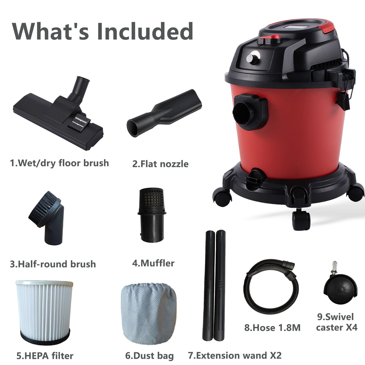 Three-Function Wet Dry Shop Vacuum with Blower Mode