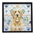 Wheaten and Tan Otterhound Coastal Framed Art
