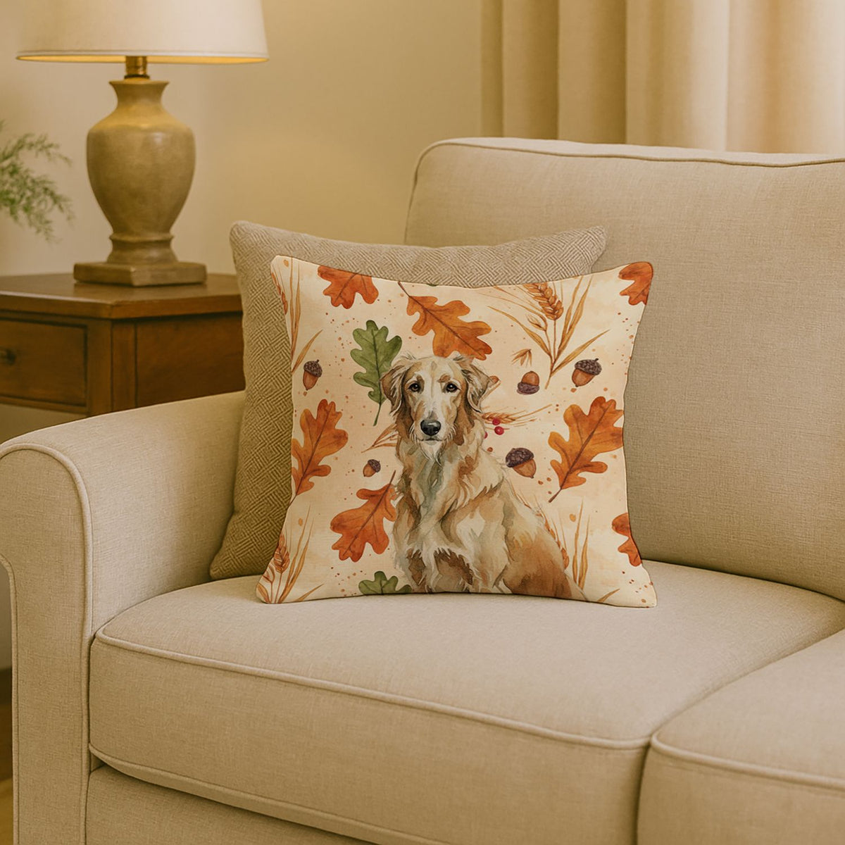 Wheaten Scottish Deerhound Fall Accent Pillow