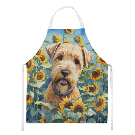 Wheaten Terrier in Sunflowers Art Apron