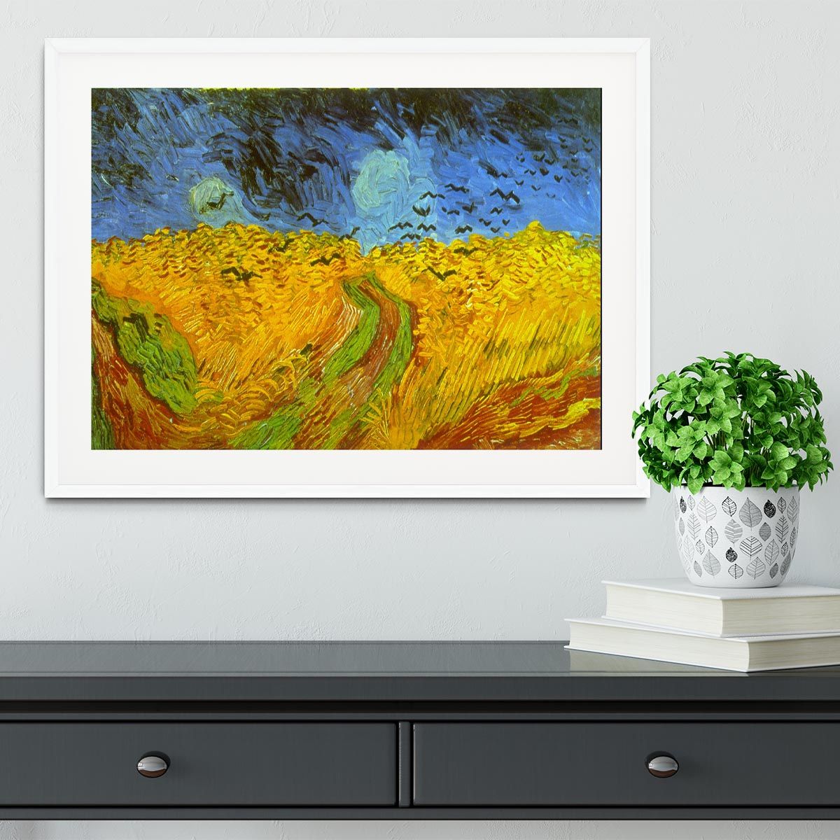 Wheatfield Framed Print with Vivid Color