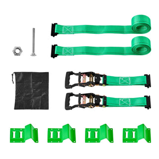 Wheel Chock Tie-Down Kit with High-Strength Ratchet Straps