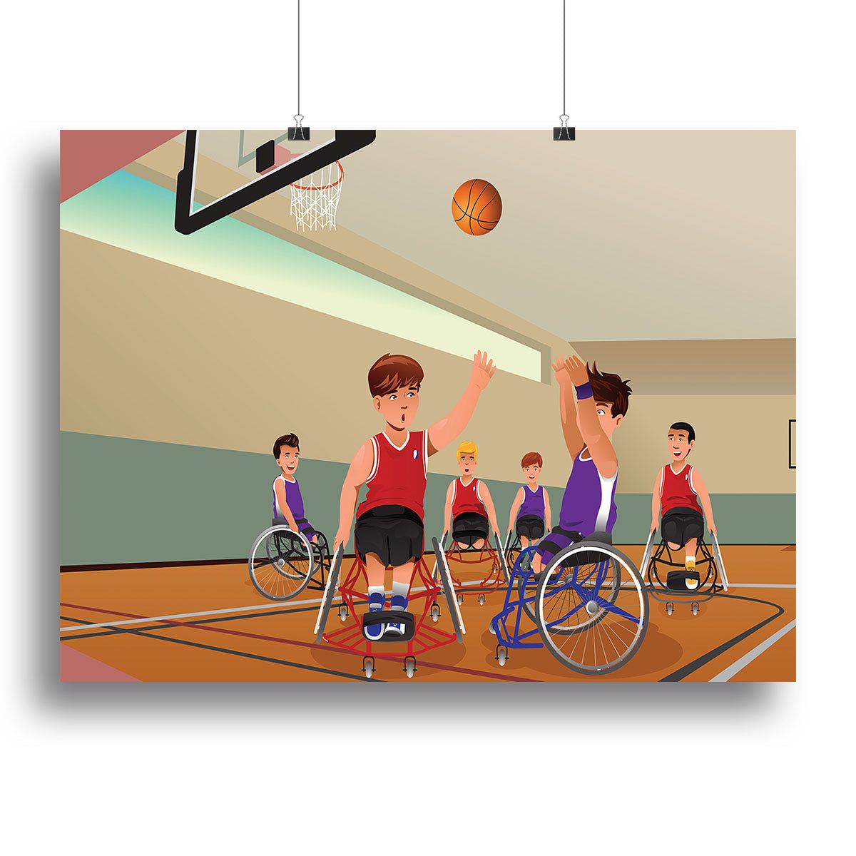 Wheelchair Basketball Action Wall Art