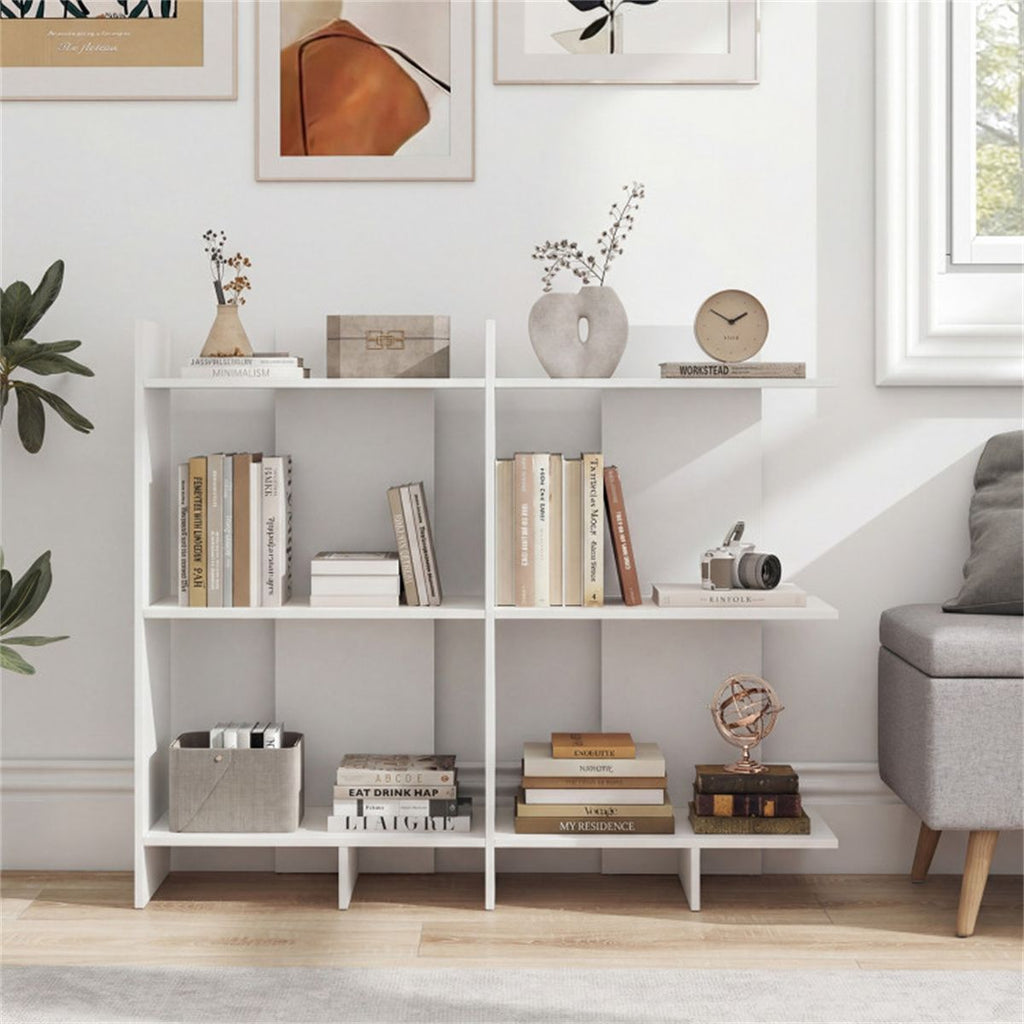 White 3-Tier Wooden Bookshelf, Engineered Board Per Shelf Anti-Toppling Kit Included