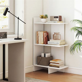 White 3-Tier Wooden Bookshelf, Engineered Board Per Shelf Anti-Toppling Kit Included