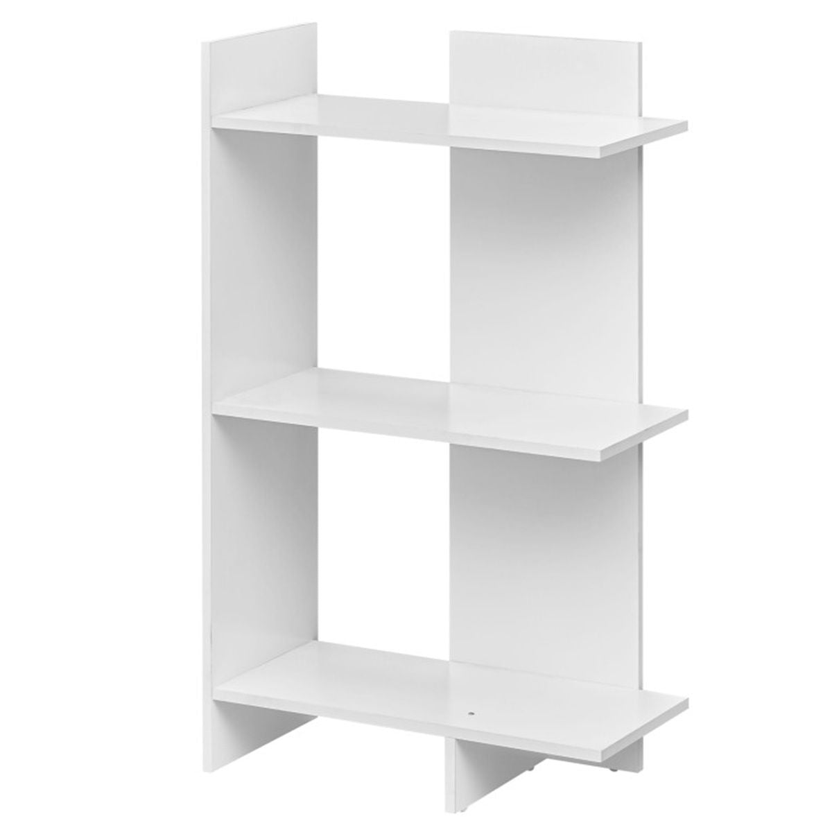 White 3-Tier Wooden Bookshelf, Engineered Board Per Shelf Anti-Toppling Kit Included
