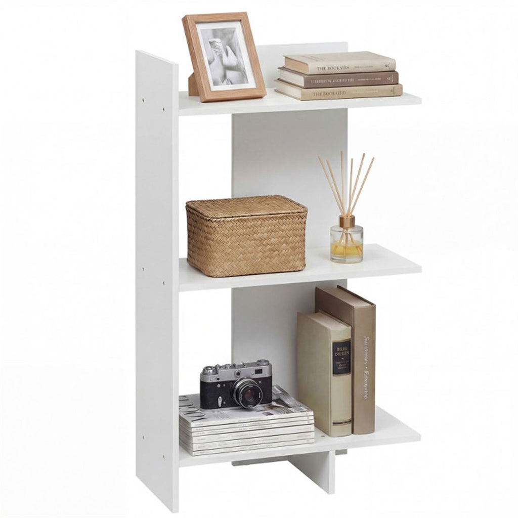 White 3-Tier Wooden Bookshelf, Engineered Board Per Shelf Anti-Toppling Kit Included
