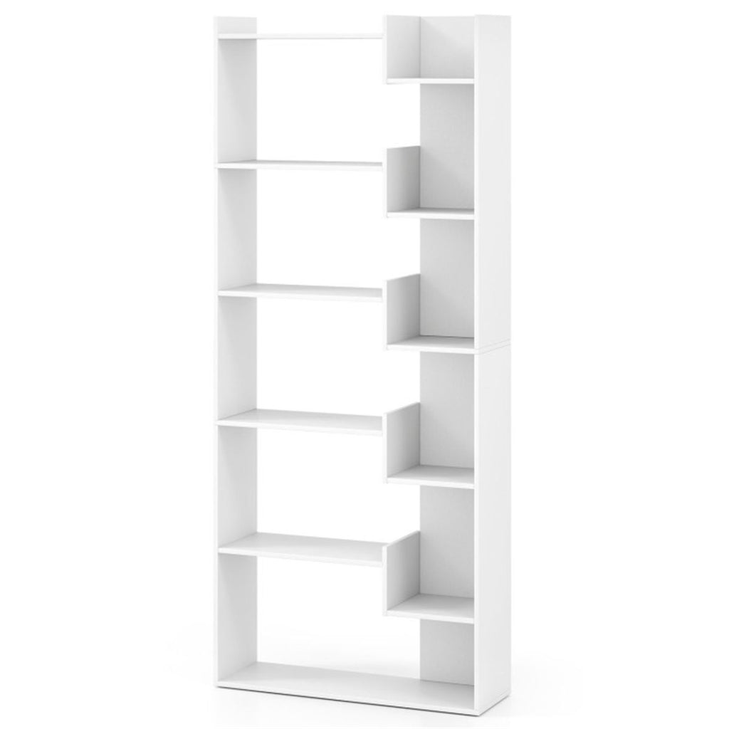 White Multi-Tier Bookcase for Books and Display Decor