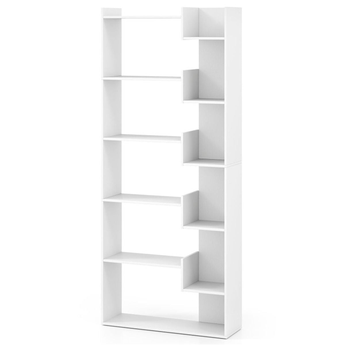 White Multi-Tier Bookcase for Books and Display Decor