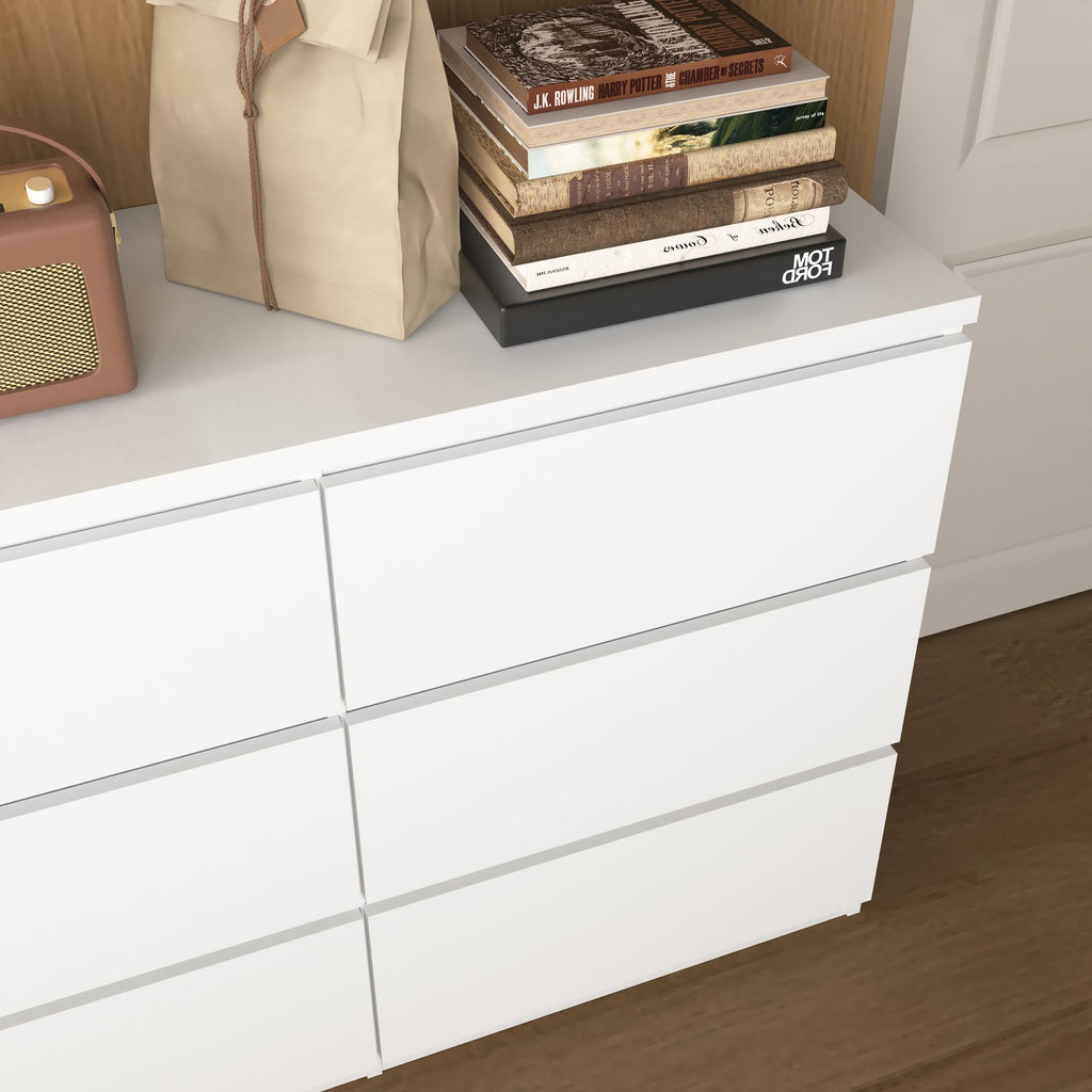 Modern White Nine-Drawer Storage Dresser