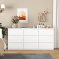 Modern White Nine-Drawer Storage Dresser