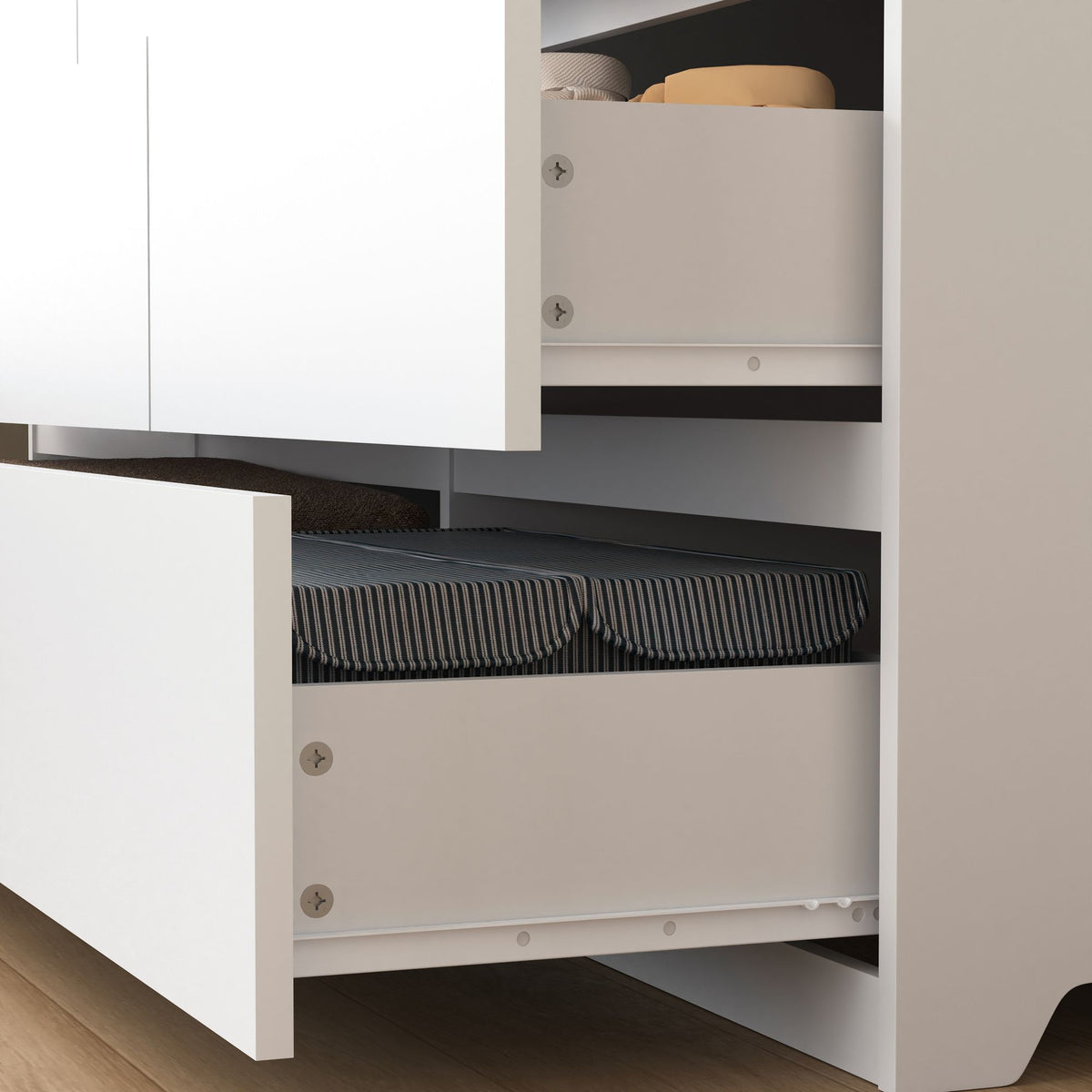 Modern White Nine-Drawer Storage Dresser