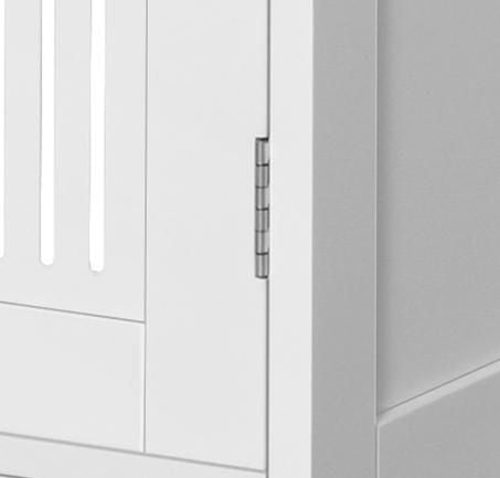 White Bathroom Vanity Cabinet with Adjustable Shelf and Sink Cutout