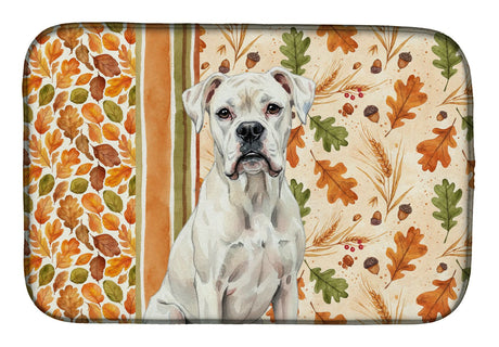 White Boxer Heirloom Fall Dish-Drying Mat