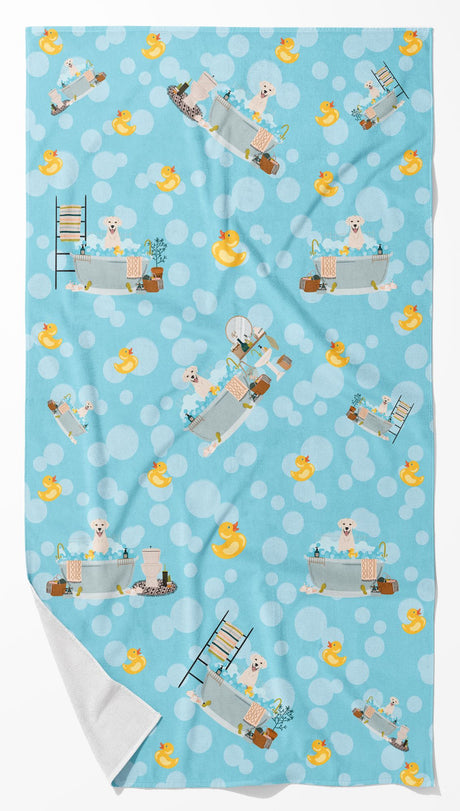 White and Cream Labrador Retriever Art Bath Towel