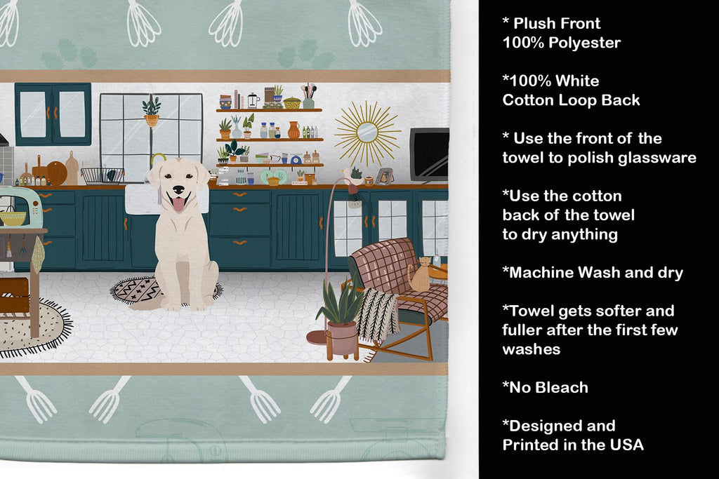 White Cream Labrador Retriever Kitchen Towel