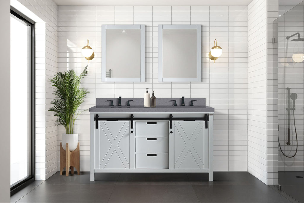 White Double Bath Vanity. – Soft-Close Drawers & Ample Storage