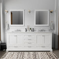 White Double Bath Vanity with Soft-Close Storage