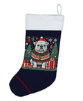 White English Bulldog Christmas Stocking