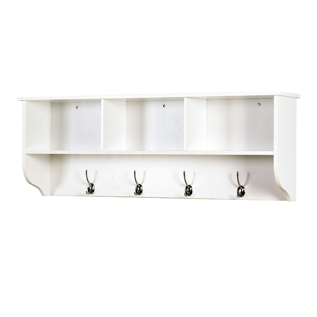 Entryway Coat Rack with Cubbies, Shelf, and Hooks