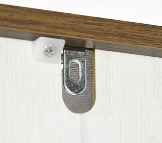 White Farmhouse Bathroom Storage Cabinet with Adjustable Shelves and Hidden Storage