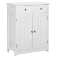 White Freestanding Bathroom Floor Cabinet with 2 Doors and 2 Drawers