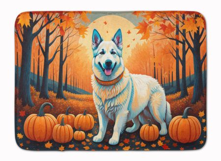 White German Shepherd Fall Memory Foam Mat