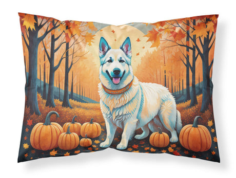 White German Shepherd Fall Artwork Pillowcase