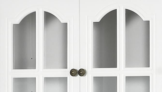 White Kitchen Buffet with Hutch Freestanding Pantry Cabinet 6 Doors 2 Drawers 3 Adjustable