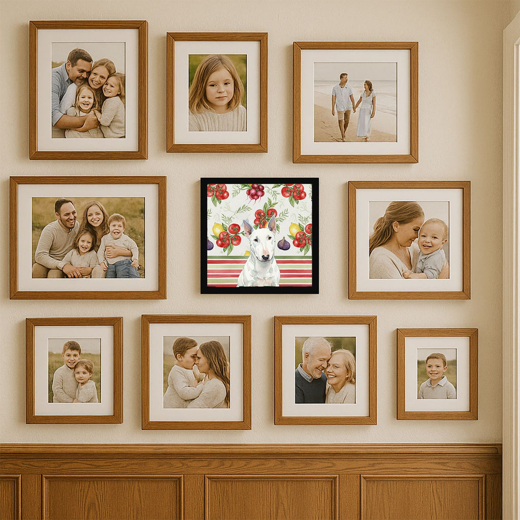 White Miniature Bull Terrier Vegetable Wall Art