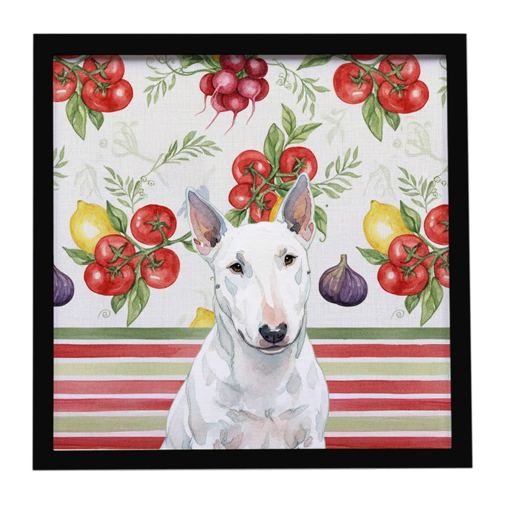 White Miniature Bull Terrier Vegetable Wall Art