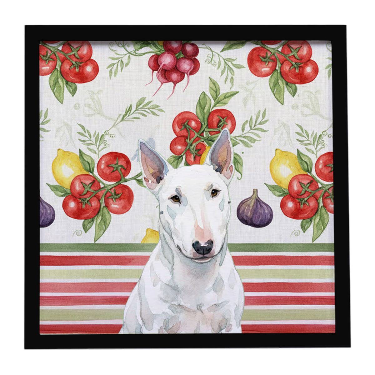 White Miniature Bull Terrier Vegetable Wall Art