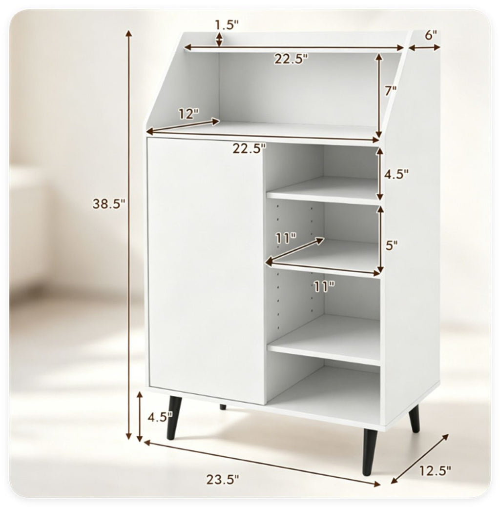 Flexible Entryway Shoe Cabinet with Open and Enclosed Storage