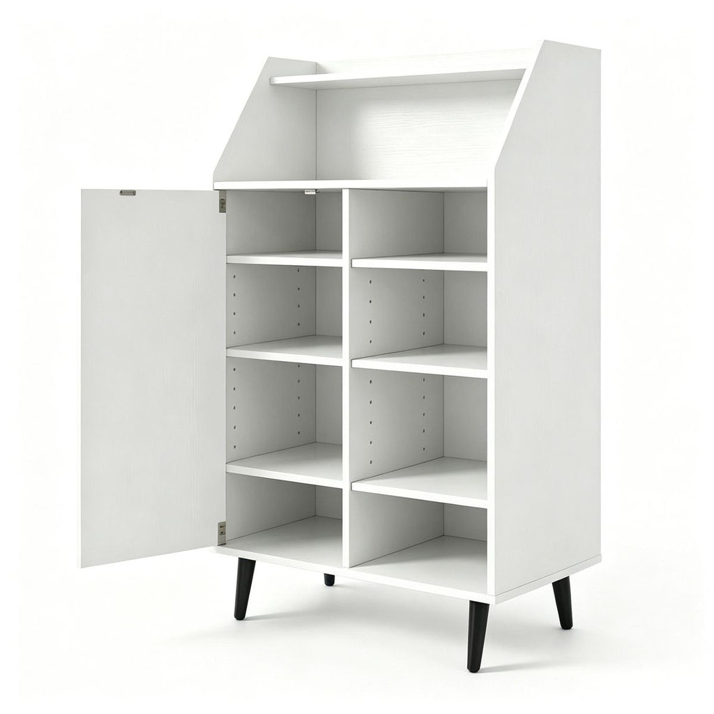Flexible Entryway Shoe Cabinet with Open and Enclosed Storage