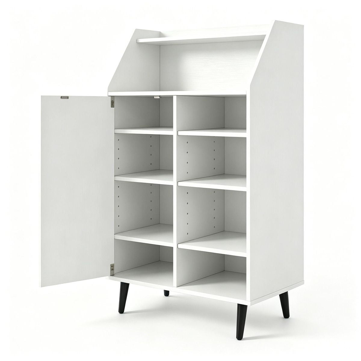 Flexible Entryway Shoe Cabinet with Open and Enclosed Storage
