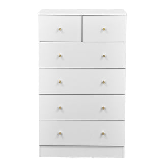 White particleboard with a textured melamine finish, 66*40*, 4+2 drawer cabinet