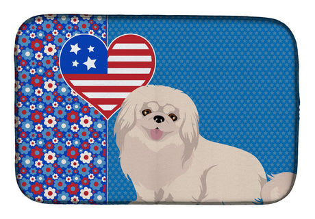 White Pekingese USA Absorbent Dish Drying Mat