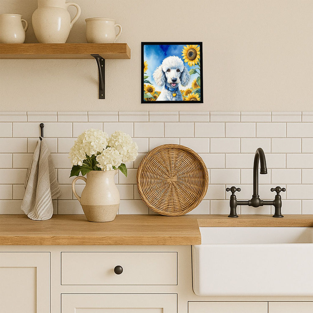 Framed Metal Wall Art – Modern Floral Print Ready to Hang