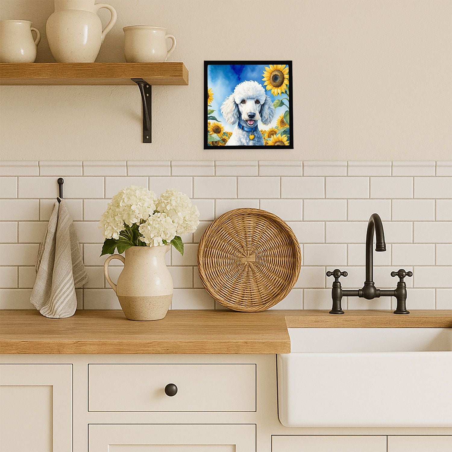 Framed Metal Wall Art – Modern Floral Print Ready to Hang