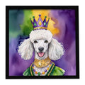 White Poodle King of Mardi Gras Framed Print
