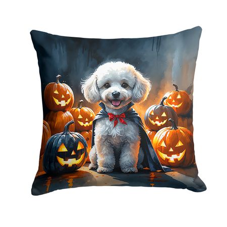 White Poodle Puppy Halloween Decorative Pillow