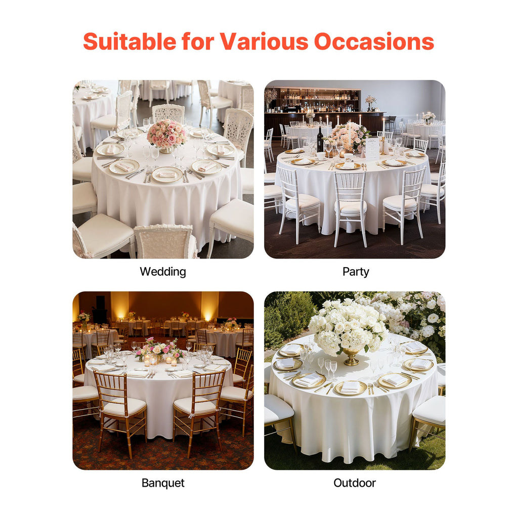 White Round Tablecloths for Formal Events
