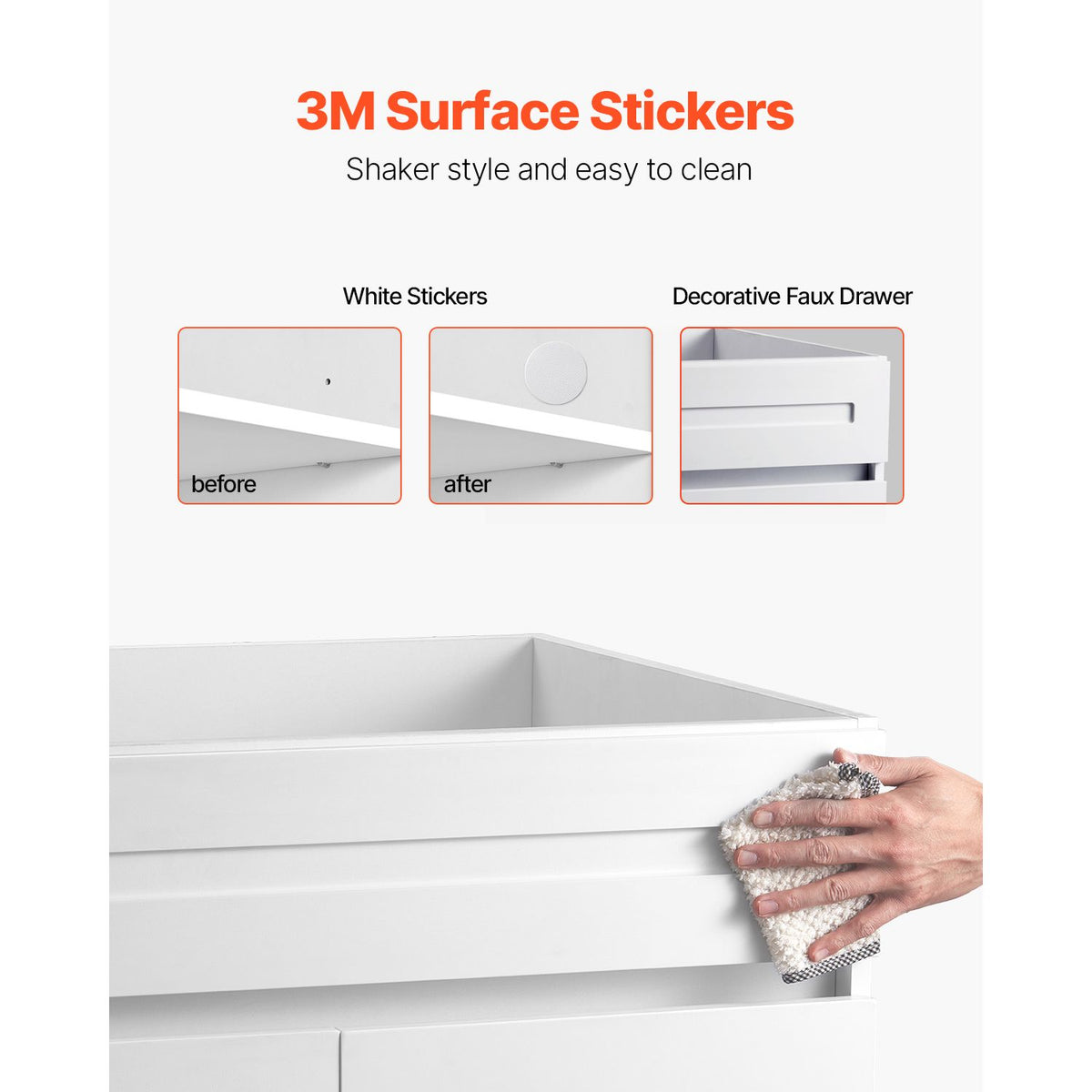 White Shaker Sink Base Cabinet with Soft-Close Doors