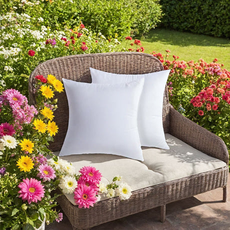 White square pillows (2-pack with bubble wrap) suitable for bed cushions, 18*18, sofa cushion