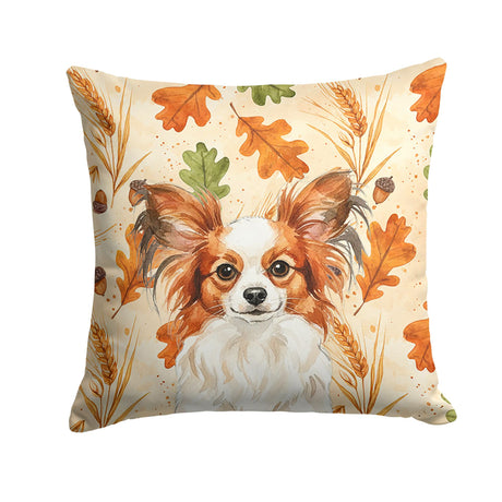 White and Red Papillon Heirloom Fall Throw Pillow