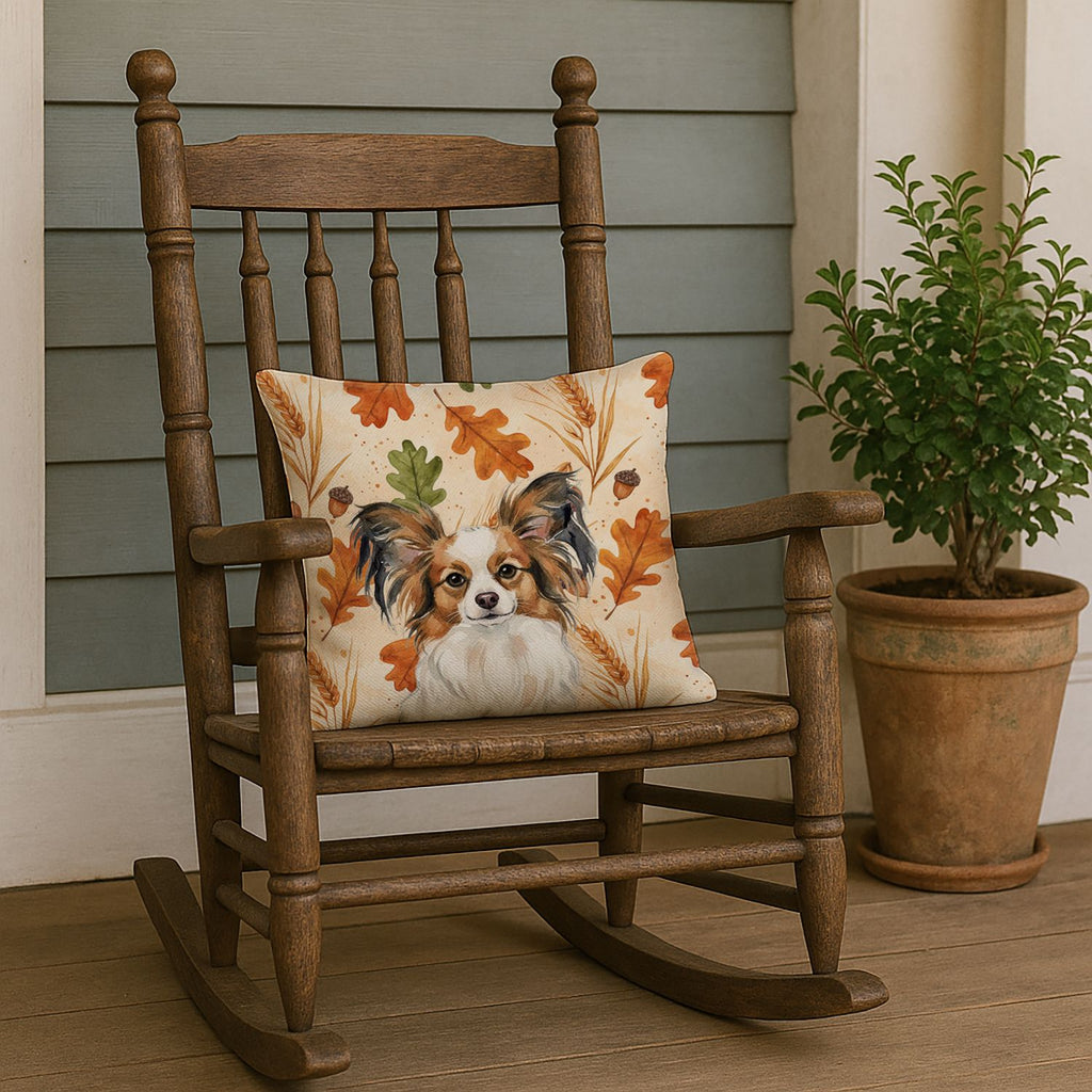 White with Sable Papillon Thanksgiving Accent Pillow