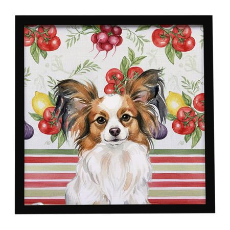 White and Sable Papillon Vegetable Framed Wall Art