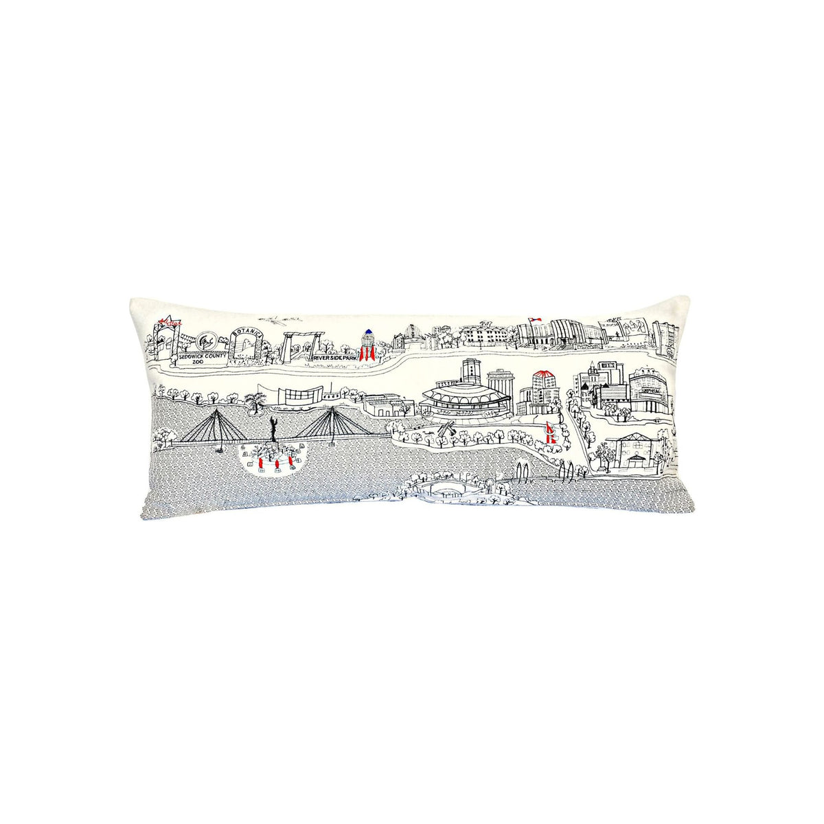 Wichita Landmark Cityscape Pillow
