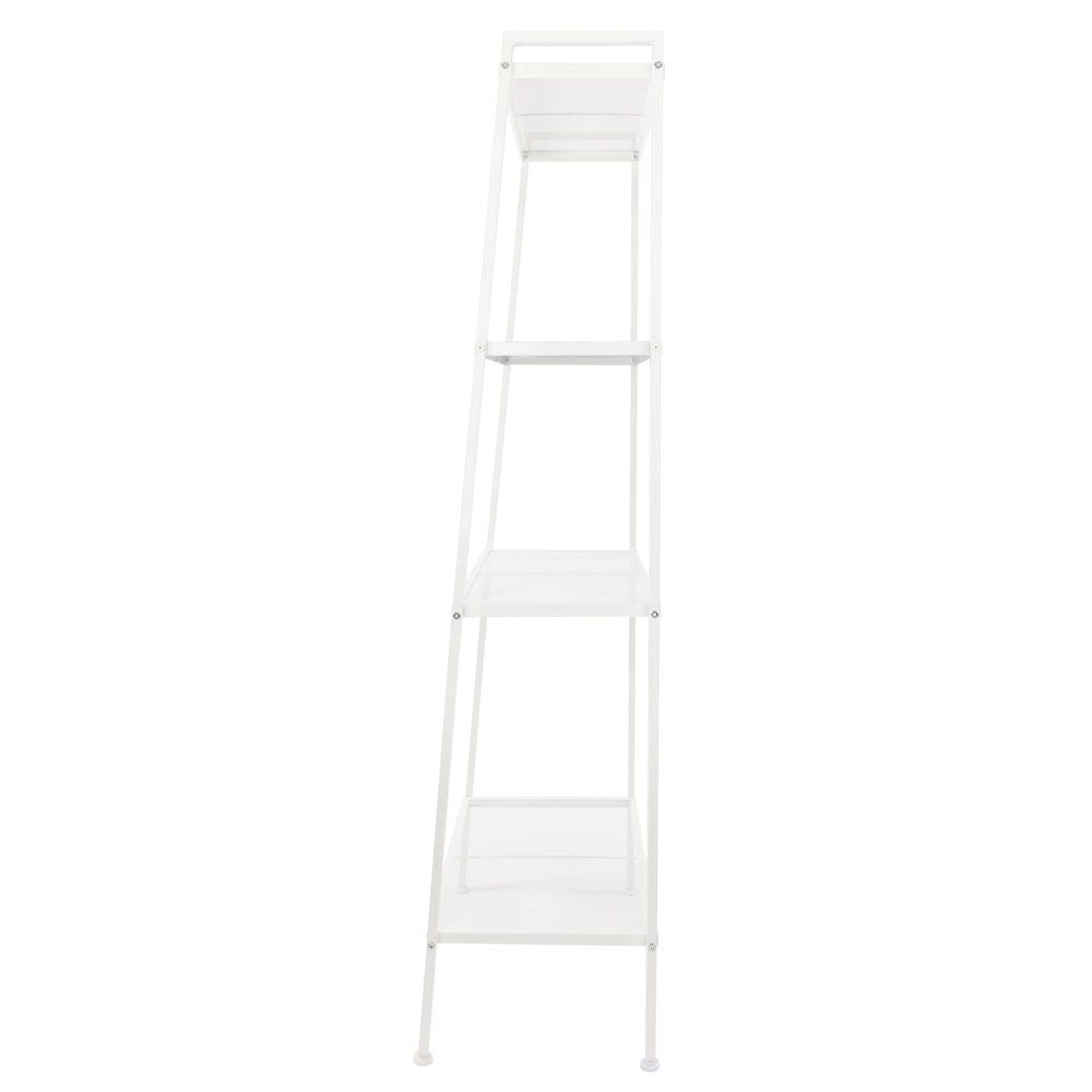 Ivory White 4-Tier Bookshelf for Kitchen Storage
