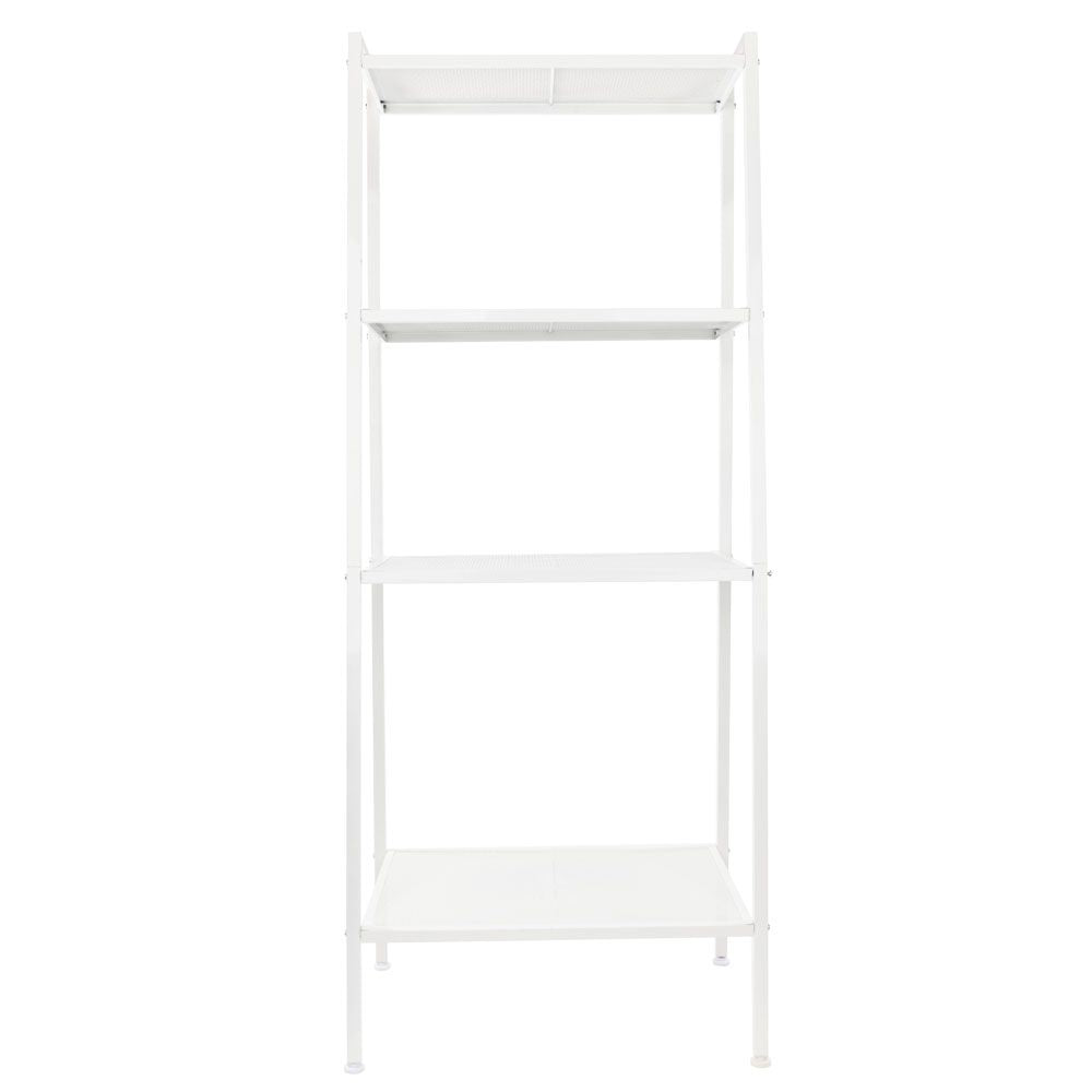Ivory White 4-Tier Bookshelf for Kitchen Storage